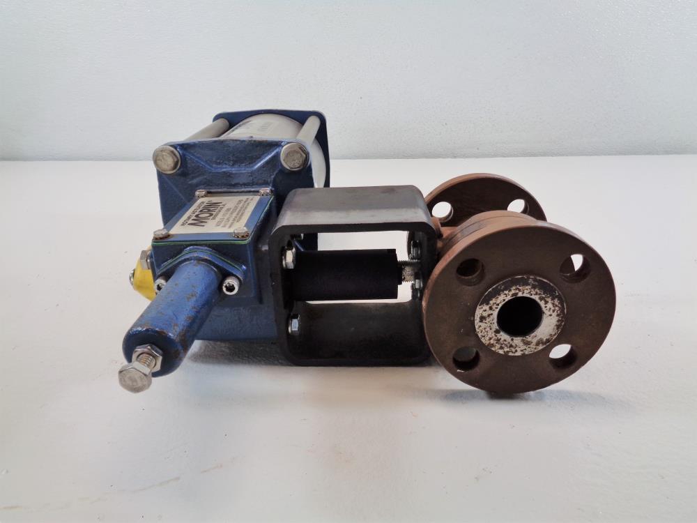 KF 1" 150# WCB 2-Piece WCB Ball Valve, Raised Face, w/ Morin Actuator